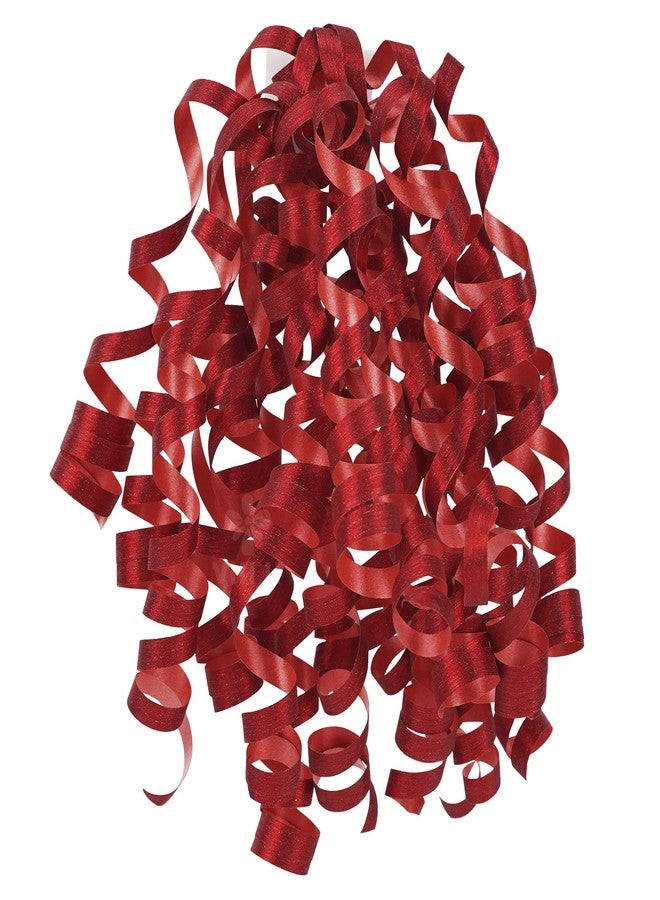 MEEDEE 5 Inch Red Self-Adhesive Linear Glitter Curly Gift Bows – Perfect for Christmas, Holiday, and All-Occasion Decorations on Gift Wrapping Paper, Gift Bags, and Boxes (12 Count) - Image 1